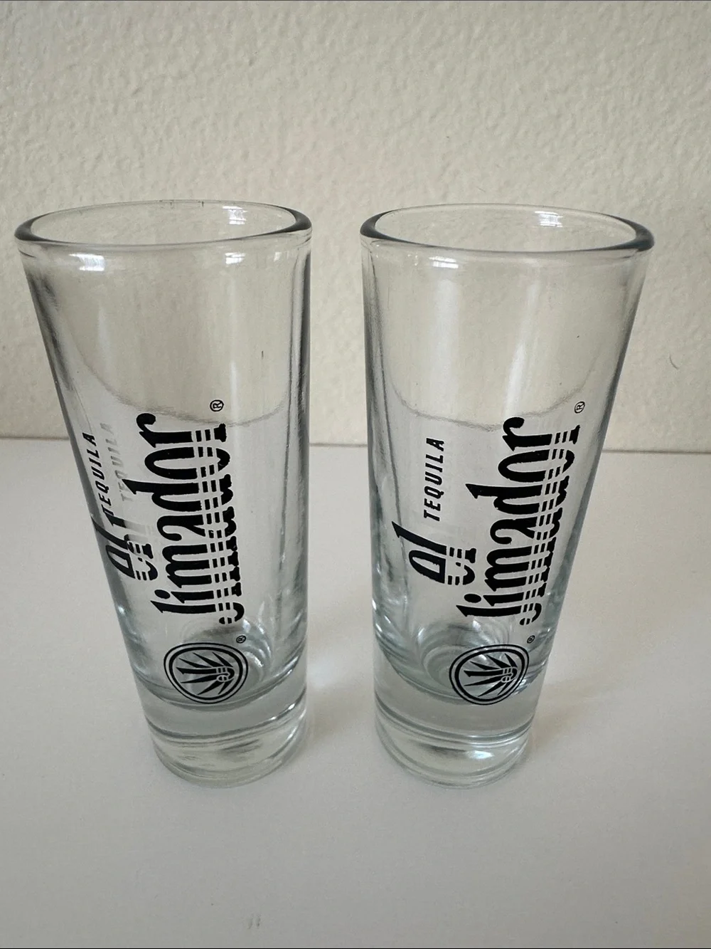 El Jimador 4”   Tequila Branded Shot Glasses - Set of 2 Heavy Bottom